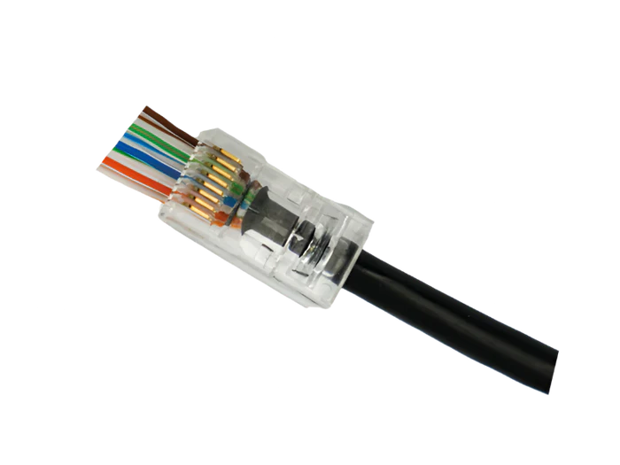 VueNet Easycrimp/push through CAT5 RJ45 Connectors - 100 Pack