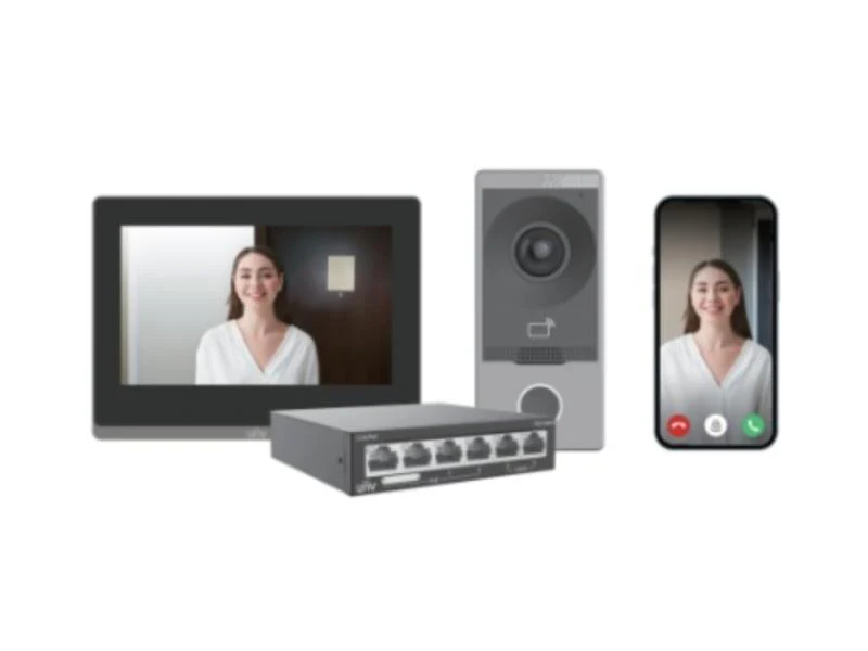 UNV Villa Video Station Intercom Kit + 4 Port Interface PoE Switch